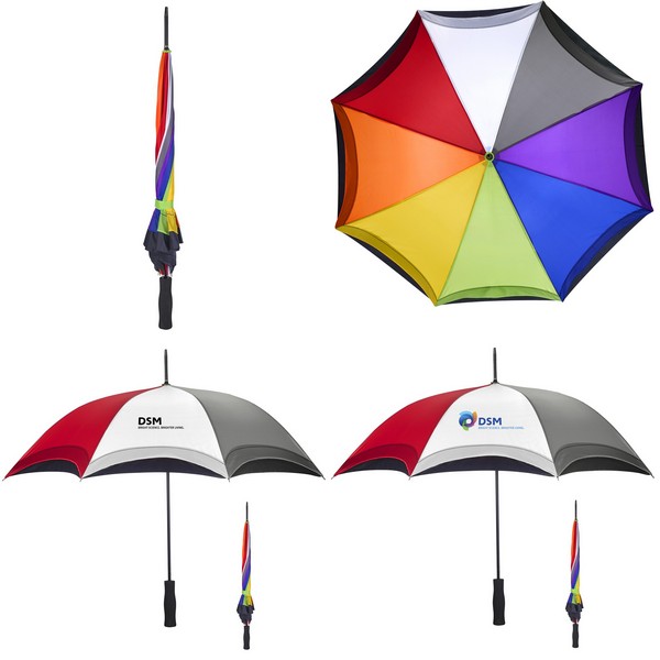 HH4151 46" Arc Rainbow Umbrella With Custom Imp...
